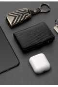 NIID -  強韌碳纖維‧真皮革‧RFID自動式小銀包型卡片盒 