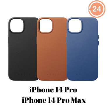 Mujjo iPhone14 Pro/Pro Max 全皮套手機殼 (黑色/啡色/藍色) 兼容 MagSafe