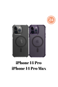 UNIQ Combat iPhone14Pro/Pro Max 四角強化軍規等級防摔三磁吸保護殼 (黑色/紫色) 兼容 MagSafe