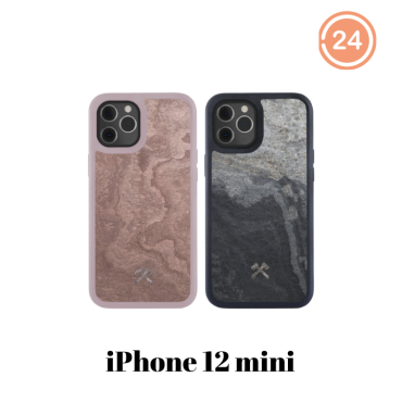 WOODCESSORIES 經典原石款手機殼 For iPhone 12 Mini (粉紅色/黑色)