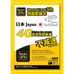 日本(Softbank)4G高速放題不減速數據咭