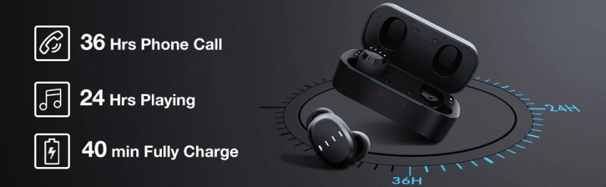 Wireless Earbuds Bluetooth Dynamic Driver Headphones One Step Pairing DSP Noise-Canceling Sweatproof